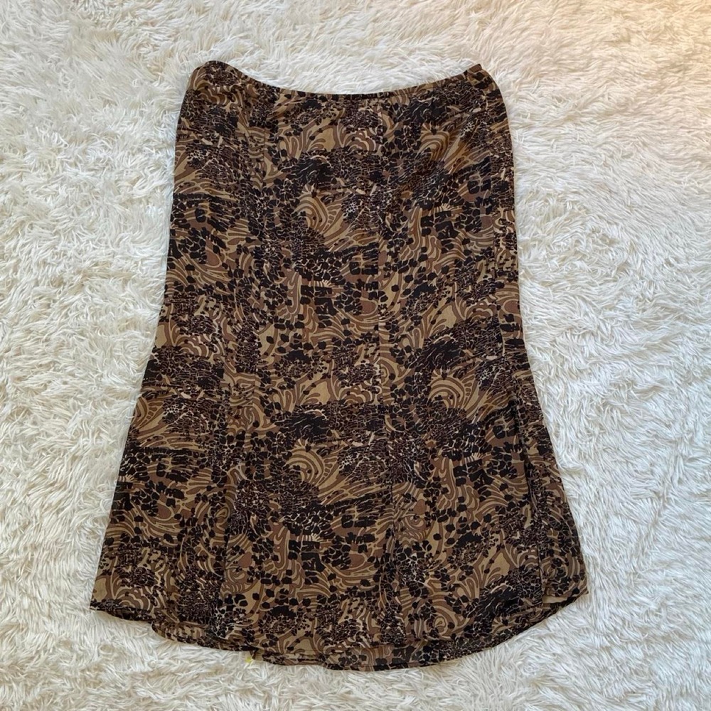 Y2K Granola cottage fairy brown floral paisley print  skirt in a L boho